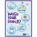Nmc Poster, WASH YOUR HANDS STEPBYSTEP, HeavyDuty Poster Paper, 24 H x 18 W in PST152